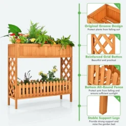 Costway 2-Tier Raised Garden Bed Elevated Wood Planter Box For Vegetable Flower Herb -Outdoor Deals Garden Store GUEST ac8f0d76 ac35 41d2 a93a fca54342be3e