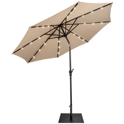 Costway 9ft Market Patio Umbrella W/Solar Lights & 40 LBS Steel Umbrella Stand 10 Costway 9ft Market Patio Umbrella W/Solar Lights & 40 LBS Steel Umbrella Stand - Image 10