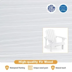 Costway Kid's Adirondack Chair Patio Wood High Backrest Arm Rest 110 LBS Capacity -Outdoor Deals Garden Store GUEST af763eaa f4ea 4c1a 9991 0351a58f46eb