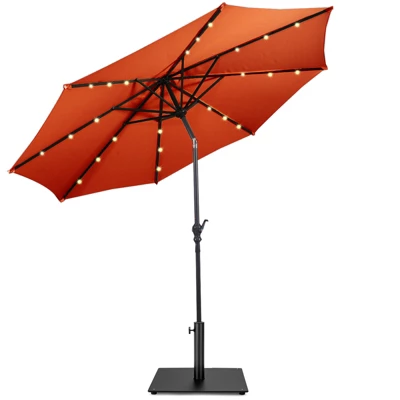 Costway 10ft Solar Lights Patio Umbrella Outdoor W/ 36 LBS Steel Umbrella Stand 12 Costway 10ft Solar Lights Patio Umbrella Outdoor W/ 36 LBS Steel Umbrella Stand - Image 12
