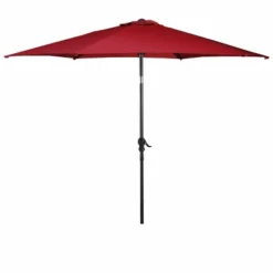 Costway 9FT Patio Umbrella Patio Market Steel Tilt W/ Crank Outdoor Yard Garden Burgundy -Outdoor Deals Garden Store GUEST b00086c7 d40c 4481 9766 11317150851f