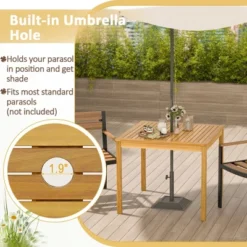 Costway Patio Dining Table Acacia Wood Square Outdoor Bistro With 1.9'' Umbrella Hole Yard 13 Costway Patio Dining Table Acacia Wood Square Outdoor Bistro With 1.9'' Umbrella Hole Yard -Outdoor Deals Garden Store GUEST b188253b 16fb 4379 965b 96dcdc863608