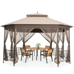Costway 10' X 12' Octagonal Patio Gazebo Canopy Shelter Double Top W/Netting Sidewalls 16 Costway 10' X 12' Octagonal Patio Gazebo Canopy Shelter Double Top W/Netting Sidewalls -Outdoor Deals Garden Store GUEST b2806bb0 dc5e 4bc9 89d9 5d701ac4215c