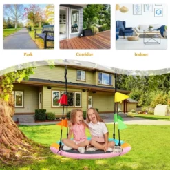 Costway 40'' Flying Saucer Tree Swing Indoor Outdoor Swing Play Set W/Hanging Strap Horse -Outdoor Deals Garden Store GUEST b2b7dfec a305 4133 bf75 e19a0fe8a0be