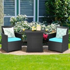 Costway 3PCS Patio Rattan Furniture Set Cushion Sofa Armrest Garden Deck -Outdoor Deals Garden Store GUEST b2dbcaa5 336b 4c2b 9f19 95c53e0de161