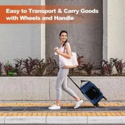 Costway 50-Can 3-in-1 Insulated Rolling Cooler With Adjustable Handle & Bottom Plate Blue/Grey -Outdoor Deals Garden Store GUEST b32f4ca0 9e0a 4e95 8d87 2dfc924943d1