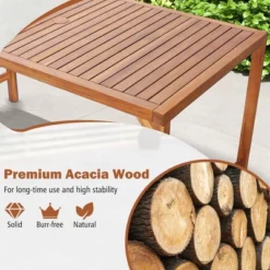 Costway Patio Rectangle Acacia Wood Dining Table Spacious Slatted Top Up To 6 Outdoor -Outdoor Deals Garden Store GUEST b34d1571 ac60 47e7 b657 4eec073b9ca4