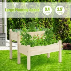 Costway 2 Tier Wooden Raised Garden Bed Elevated Planter Box W/Legs Drain Holes -Outdoor Deals Garden Store GUEST b3622800 58a8 4a5f a306 b68e8f8115f8