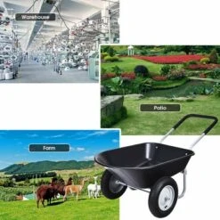 Costway 2 Tire Wheelbarrow Cart Heavy-duty Dolly Utility Cart Black 13 Costway 2 Tire Wheelbarrow Cart Heavy-duty Dolly Utility Cart Black -Outdoor Deals Garden Store GUEST b444526d 3899 49a8 93b4 6231409380df