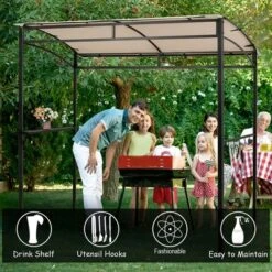Costway 7'x4.5' Grill Gazebo Outdoor Patio Garden BBQ Canopy Shelter Storage Hook -Outdoor Deals Garden Store GUEST b4c1a546 88bc 4b9e 84e2 da32ca976db4