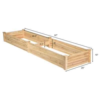 Costway Wooden Vegetable Raised Garden Bed Backyard Patio Grow Flowers Planter 1 Costway Wooden Vegetable Raised Garden Bed Backyard Patio Grow Flowers Planter
