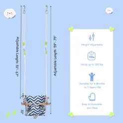 Costway Baby Canvas Hanging Swing Cotton Hammock Toy For Toddler BluePink -Outdoor Deals Garden Store GUEST b6c3b7b2 bbb9 4392 90e9 4e1990717d11