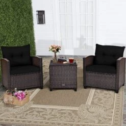 Costway 3PCS Patio Rattan Furniture Set Cushioned Conversation Set Sofa -Outdoor Deals Garden Store GUEST b6d8796c 1be7 41c7 8721 c9bbb91adeb5