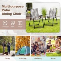 Costway 2pcs Patio Folding Sling Chairs Dining Armrest Backrest Outdoor Portable 13 Costway 2pcs Patio Folding Sling Chairs Dining Armrest Backrest Outdoor Portable -Outdoor Deals Garden Store GUEST b9170a18 36c6 44c3 b469 efeccd364016
