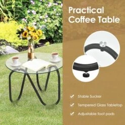Costway 3PCS Patio Rattan Furniture Set Conversational Sofa Coffee Table Garden -Outdoor Deals Garden Store GUEST b9bf070f 3183 4091 952b 8c0597000acb