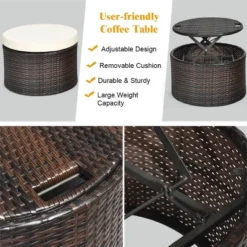 Costway Patio Rattan Daybed Cushioned Sofa Adjustable Table Top Canopy 3 Pillows 13 Costway Patio Rattan Daybed Cushioned Sofa Adjustable Table Top Canopy 3 Pillows -Outdoor Deals Garden Store GUEST bab122ee 3b76 4af5 b599 ba362c6a9e8b