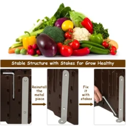 Costway 4 Pcs 48.5'' Raised Garden Bed Square Plant Box Planter Flower Vegetable Brown -Outdoor Deals Garden Store GUEST bac0605b 35d7 437f ab33 6af3cf2e550d 2