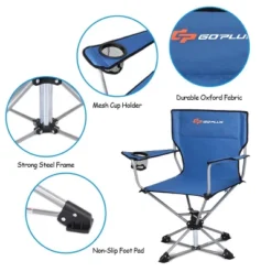Costway Collapsible Portable Swivel Camping Chair 360degreesFree Rotation For Picnic Fishing 11 Costway Collapsible Portable Swivel Camping Chair 360degreesFree Rotation For Picnic Fishing -Outdoor Deals Garden Store GUEST bbf199a1 abbe 44d6 a188 133cf3b2b07b