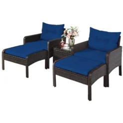 Costway 5 PCS Patio Rattan Wicker Furniture Set Sofa Ottoman Coffee Table Cushioned 19 Costway 5 PCS Patio Rattan Wicker Furniture Set Sofa Ottoman Coffee Table Cushioned -Outdoor Deals Garden Store GUEST bcb99904 0df5 4685 ad9a 58996c01dab2