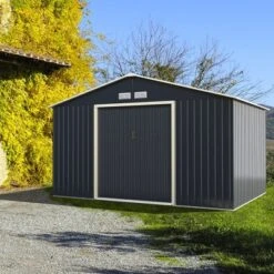 Costway Metal Storage Shed For Garden And Tools W/Sliding Double Lockable Doors -Outdoor Deals Garden Store GUEST bd97462d 04f6 470f a8b7 3aadcc650687