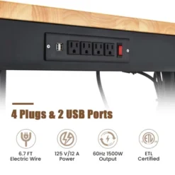 Costway 48" Adjustable Work Bench Heavy-Duty Steel Frame Worktable With Power Outlets -Outdoor Deals Garden Store GUEST bdd92a8e e593 492b 8536 4d3cf95d7afd