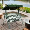 Costway Loveseat Patio Canopy Swing Glider Hammock Cushioned Steel Frame Outdoor Green