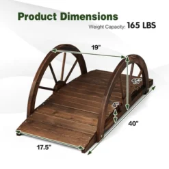 Costway 3.3FT Garden Bridge Classic Arc Wooden Bridge Decorative Garden Landscape 10 Costway 3.3FT Garden Bridge Classic Arc Wooden Bridge Decorative Garden Landscape -Outdoor Deals Garden Store GUEST c0750d70 120a 461a 83ad af7933959847