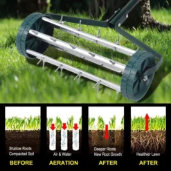 Costway Rolling Garden Lawn Aerator Roller Home Grass Steel Handle 14 Costway Rolling Garden Lawn Aerator Roller Home Grass Steel Handle -Outdoor Deals Garden Store GUEST c13a1fc8 f251 445d a12b 331cc8c9c378