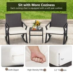 Costway 3PCS Patio Rattan Wicker Rocking Chairs Table Bistro Set Cushioned Rocker Garden 16 Costway 3PCS Patio Rattan Wicker Rocking Chairs Table Bistro Set Cushioned Rocker Garden -Outdoor Deals Garden Store GUEST c15225f3 0ec8 435c bd6a 6705c9d7b16e