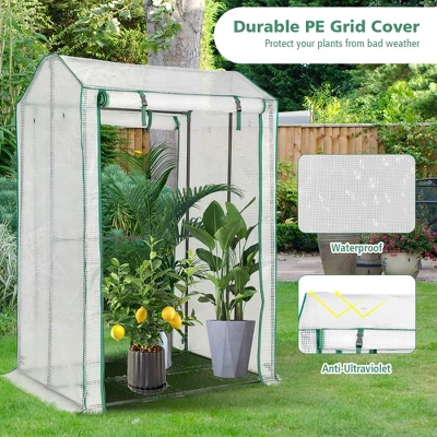 Costway 39'' X 32'' X 59'' Walk-in Garden Greenhouse Warm House For Plant Growing 6 Costway 39'' X 32'' X 59'' Walk-in Garden Greenhouse Warm House For Plant Growing - Image 6