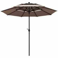 Costway 10ft 3 Tier Patio Market Umbrella Aluminum Sunshade Shelter Double Vented -Outdoor Deals Garden Store GUEST c1e5c6bf dbcc 4eed 9d85 5fea516eaf50