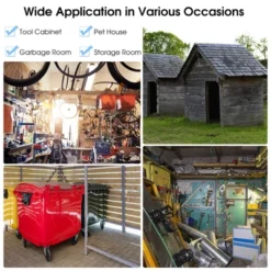 Costway 8'x6' Outdoor Storage Shed Galvanized Steel Tool House Organizer For Garden Yard -Outdoor Deals Garden Store GUEST c2314808 a3e9 4e35 a8b6 bdec8d2ed284