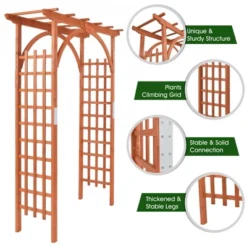 Costway Premium Outdoor Wooden Cedar Arbor Arch Pergola Trellis Wood Garden Yard Lattice 17 Costway Premium Outdoor Wooden Cedar Arbor Arch Pergola Trellis Wood Garden Yard Lattice -Outdoor Deals Garden Store GUEST c2451a58 9897 4c67 ad9a 3e668f2e8931