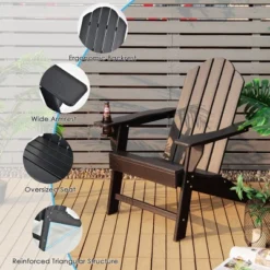 Costway 4PCS Patio Adirondack Chair Weather Resistant Garden Deck W/Cup Holder WhiteBlackGreyTurquoise -Outdoor Deals Garden Store GUEST c4409859 9363 4238 bbeb 97b05a4b6148