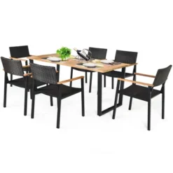 Costway 7PCS Patio Rattan Patented Dining Chair Table Set Solid Wood Frame Umbrella Hole 16 Costway 7PCS Patio Rattan Patented Dining Chair Table Set Solid Wood Frame Umbrella Hole -Outdoor Deals Garden Store GUEST c4b79730 50b6 4230 9163 8a0cd93fdcdc
