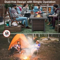 Costway 32'' Propane Fire Pit Table 50,000 BTU Square Firepit Heater W/ Lava Rocks Cover -Outdoor Deals Garden Store GUEST c4f0fbd8 a389 4c4c a8c4 90bdd1da52e4