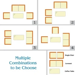 Costway 4 PCS/8PCS Patio Rattan Furniture Set Coffee Table Cushioned Sofa Garden Lawn Navy -Outdoor Deals Garden Store GUEST c520bc92 1281 4856 90d3 c8b97ced0d3f