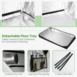 Costway 5x5 Grow Tent, 60''x60''x80'' High Reflective Mylar W/Observation Window GrayBlack -Outdoor Deals Garden Store GUEST c55cdb4c 2a7d 4a67 951e bb0f1517a049