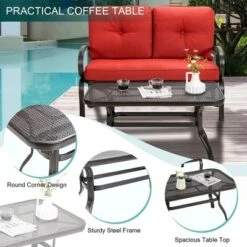 Costway 2PC Patio LoveSeat Coffee Table Furniture Set Bench W/ Cushions 17 Costway 2PC Patio LoveSeat Coffee Table Furniture Set Bench W/ Cushions -Outdoor Deals Garden Store GUEST c5e61139 010f 4f56 8cd6 80b40b7cbfae