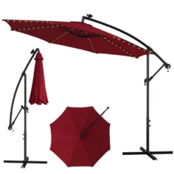 Costway 10FT Patio Solar-Lighted 112 LED Cantilever Offset Umbrella Crank Tilt Outdoor 23 Costway 10FT Patio Solar-Lighted 112 LED Cantilever Offset Umbrella Crank Tilt Outdoor -Outdoor Deals Garden Store GUEST c6bd306e 4a84 43d5 8112 35acd1878391