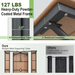 Costway 6FT Picnic Table Bench Set Outdoor HDPE Heavy-Duty Table For 6-8 Person Brown/Grey -Outdoor Deals Garden Store GUEST c6c4b5bf a3f7 4fc4 8d29 3edc332d3f0c