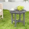 Costway Patio 18'' Adirondack Round Side Table All Weather HDPE End Table Outdoor Grey