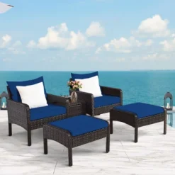 Costway 5 PCS Patio Rattan Wicker Furniture Set Sofa Ottoman Coffee Table Cushioned 20 Costway 5 PCS Patio Rattan Wicker Furniture Set Sofa Ottoman Coffee Table Cushioned -Outdoor Deals Garden Store GUEST c98faebf 360d 4176 a890 b891b7c12737