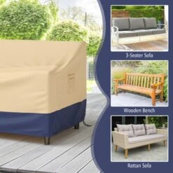 Costway Patio 77''x43'' 3-Seater Outdoor Deep Couch Sofa Cover Waterproof Handle Air Vent -Outdoor Deals Garden Store GUEST c9dc6b9d e830 4eb2 88ad 0ab03d1a33b0