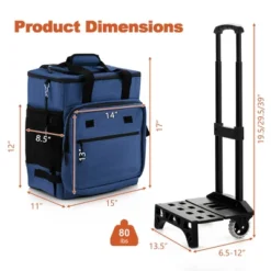 Costway 50-Can 3-in-1 Insulated Rolling Cooler With Adjustable Handle & Bottom Plate Blue/Grey -Outdoor Deals Garden Store GUEST c9fd2cca 6117 4200 85b8 3d7777f646df