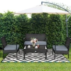 Costway 4PCS Patio Rattan Furniture Set Garden Deck 11 Costway 4PCS Patio Rattan Furniture Set Garden Deck -Outdoor Deals Garden Store GUEST ca305ee4 9686 4b69 8b23 c088ed793029 1