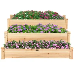 Costway 3 Tier Wooden Raised Vegetable Garden Bed Elevated Planter Kit Outdoor Gardening -Outdoor Deals Garden Store GUEST cb6a18c0 e131 438d a97f 6fd8615812e1 1