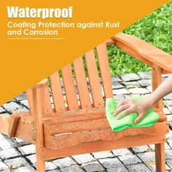Costway 4 PCS Eucalyptus Adirondack Chair Foldable Outdoor Wood Lounger Chair Natural -Outdoor Deals Garden Store GUEST ce44ffe3 2059 49cf aee3 9978b5144aa7
