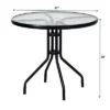 Costway 32''Outdoor Patio Round Table Tempered Glass Top