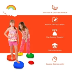 Costway 5pcs Kids Balance Stepping Stones Indoor & Outdoor Coordination & Balance Toy -Outdoor Deals Garden Store GUEST cfda2363 2cd2 42a7 bc5c 2548ec8dd96a